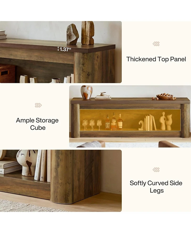 Tribesigns 63" Tv Stand for TVs up to 75", Rustic Media Console