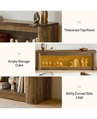 Tribesigns 63" Tv Stand for TVs up to 75", Rustic Media Console