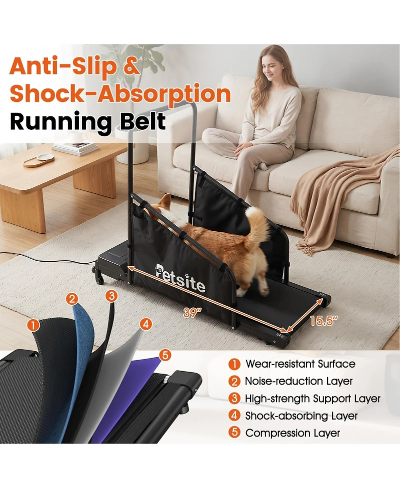 Gymax Dog Treadmill for Small and Medium Dogs with Remote Control and Lcd Display for Home