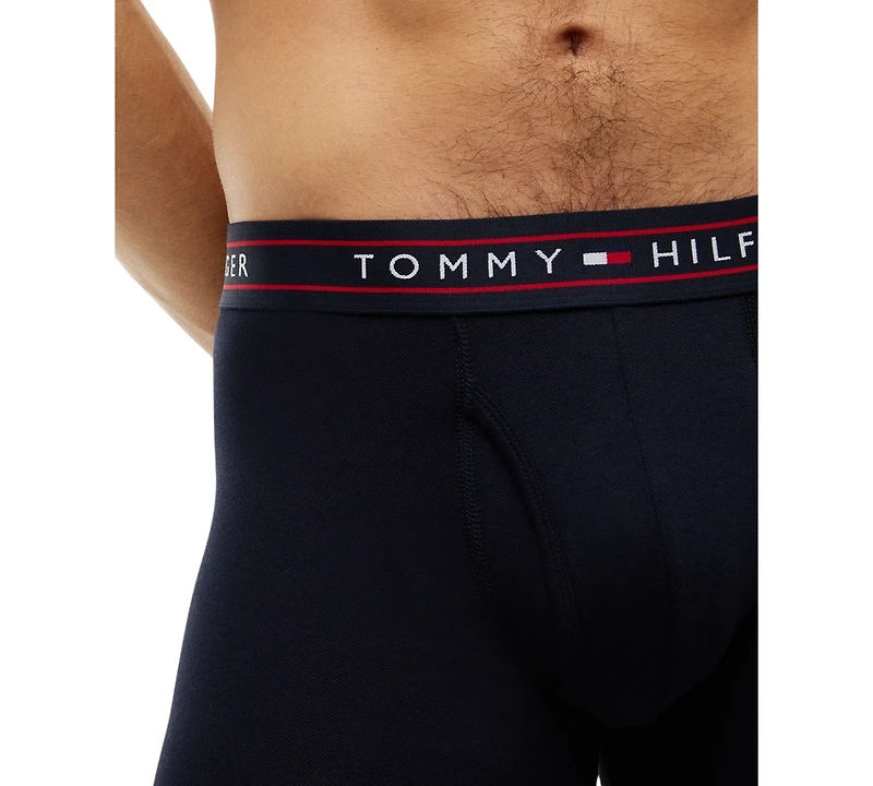 Tommy Hilfiger Men's Heritage Pique Soft Cotton-Modal Boxer Briefs, 3-Pack