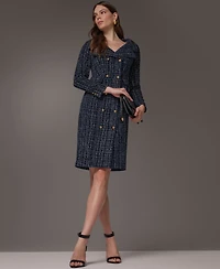 Donna Karan New York Women's Long-Sleeve Tweed Double-Breasted Jacket Dress