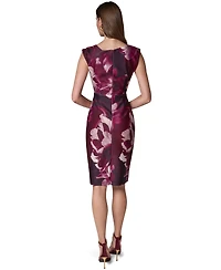 Donna Karan New York Women's Floral-Print Asymmetric-Neck Sheath Dress