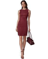 Donna Karan New York Women's Sleeveless Crewneck Suede Sheath Dress