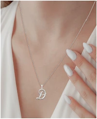 Diamond D Initial 18" Pendant Necklace (1/10 ct. t.w.) in Sterling Silver