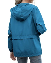 Piscifun Women's Lightweight Waterproof Packable Rain Jacket Windproof Hooded With Pockets For Travel Outdoor
