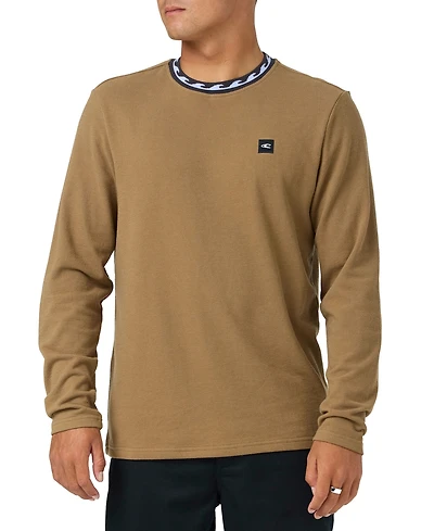 O'Neill Men's Wave Cult Bennett Long-Sleeve Crewneck Jacquard Wave-Pattern T-Shirt