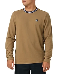 O'Neill Men's Wave Cult Bennett Long-Sleeve Crewneck Jacquard Wave-Pattern T-Shirt
