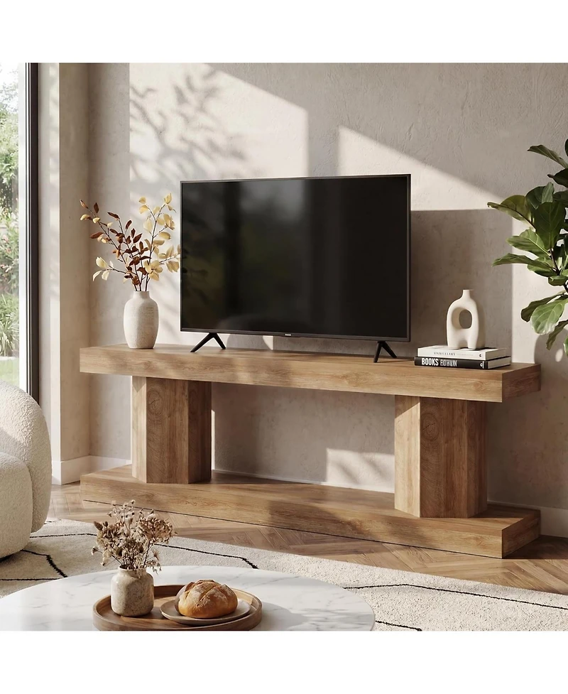 Tribesigns 63" Tv Stand with 2-Tier Storage for 70" TVs