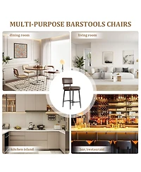 gaomon Set of 4 26 Inch Faux Leather Counter Height Barstools with Backs and Metal Legs for Kitchen Island and Home Bar