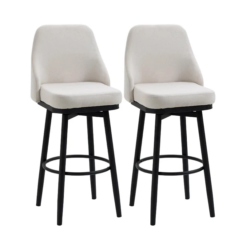 Slickblue Set Of 2 Counter Height Stool with Padded Seat and Durable Metal Frame