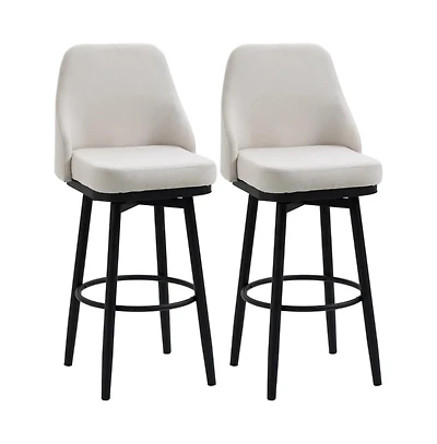 Slickblue Set Of 2 Counter Height Stool with Padded Seat and Durable Metal Frame