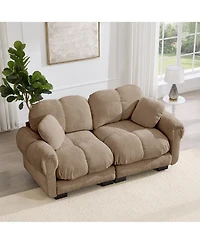 Clihome Chenille Cloud Loveseat Sofa with exquisite pillows
