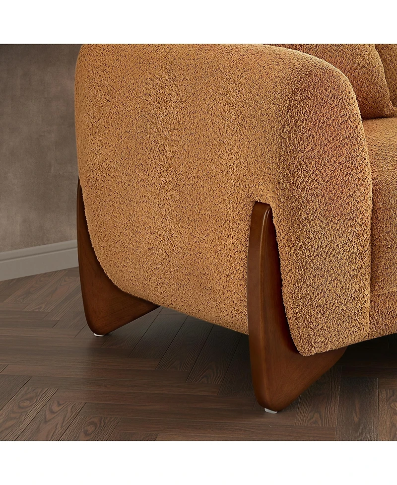 Morden Fort Cloud Couch Round Arm Plush Boucle Rectangle Sofa for Living Room Apartment Modern