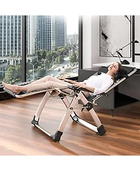 Aboron Outdoor Padded Zero Gravity Lounger, Recliner with Cushion and Cup Holder, Supports 440lbs