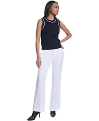 Karl Lagerfeld Paris Women's Contrast-Trim Sleeveless Sweater