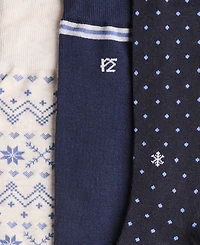 Perry Ellis Portfolio Men's Fair Isle Flat-Knit Crew Socks, 3-Pack
