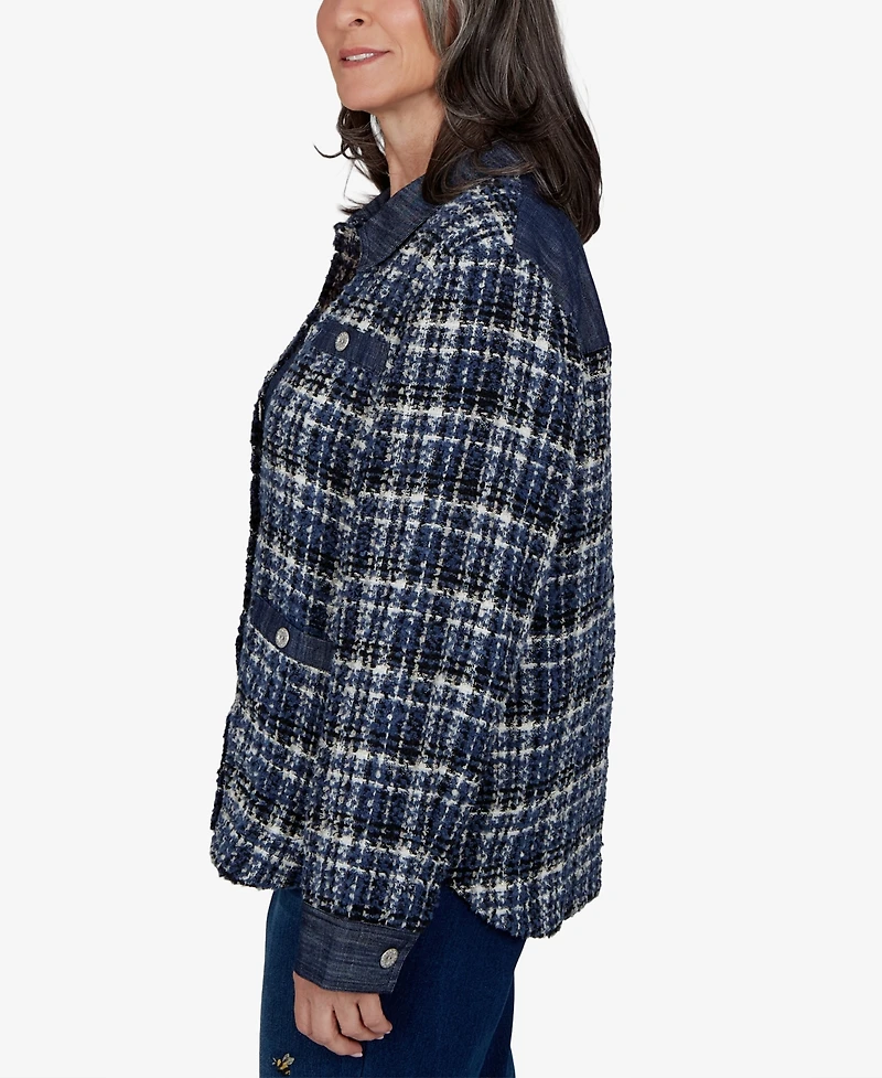 Alfred Dunner Women's Plaid Shirt Jacket