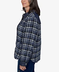 Alfred Dunner Women's Plaid Shirt Jacket