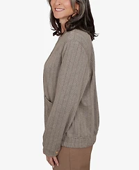 Alfred Dunner Women's Stripe Bomber Jacket