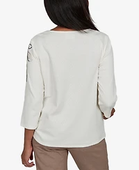 Alfred Dunner Women's Floral 3/4-Sleeve T-Shirt