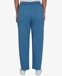 Alfred Dunner Women's Pull-On Cotton-Blend Straight-Leg Pants