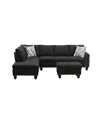 Streamdale Furniture L shape Sectional Sofa Chair with cup holder