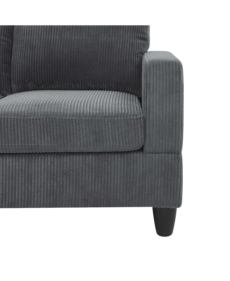 Streamdale Furniture Savannah Modular Corduroy Sectional Sofa with Ottoman