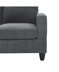 Streamdale Furniture Savannah Modular Corduroy Sectional Sofa with Ottoman