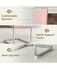 Streamdale Furniture Set of 4 Pu Dining Chairs with Legs