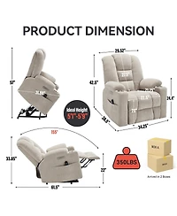 Streamdale Furniture Power Lift Recliner Chair with Massage, Heat, Usb Ports, and Cup Holders