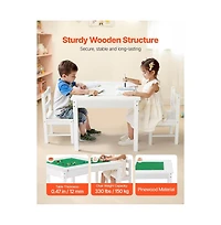 Slickblue Kids Play Table with 2 Chairs, Double-Sided Building Block Surface and Storage Space