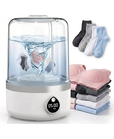 Mountaintop Portable Washing Machine, Compact Mini Washer, Cordless, 1.4L for Delicates and Light Garments, Dorm, Apt, Travel