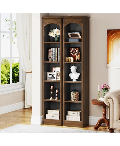 Tribesigns 70.9'' Tall Narrow Bookcase Set of 2, 5-Tier Cube Bookshelf