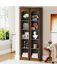 Tribesigns 70.9'' Tall Narrow Bookcase Set of 2, 5-Tier Cube Bookshelf
