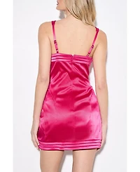 MissPap Women's Corset Mini Satin Dress