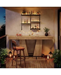 Tribesigns 62.99" Industrial Bar Table, Counter Height Pub Table