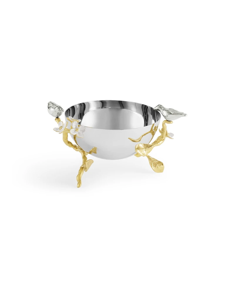 Michael Aram Lovebirds Silver Gold Nut Bowl