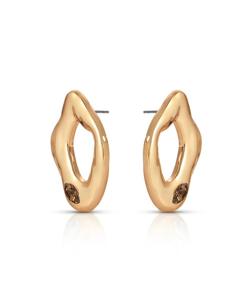 Ettika Melting Metal Crystal Earrings