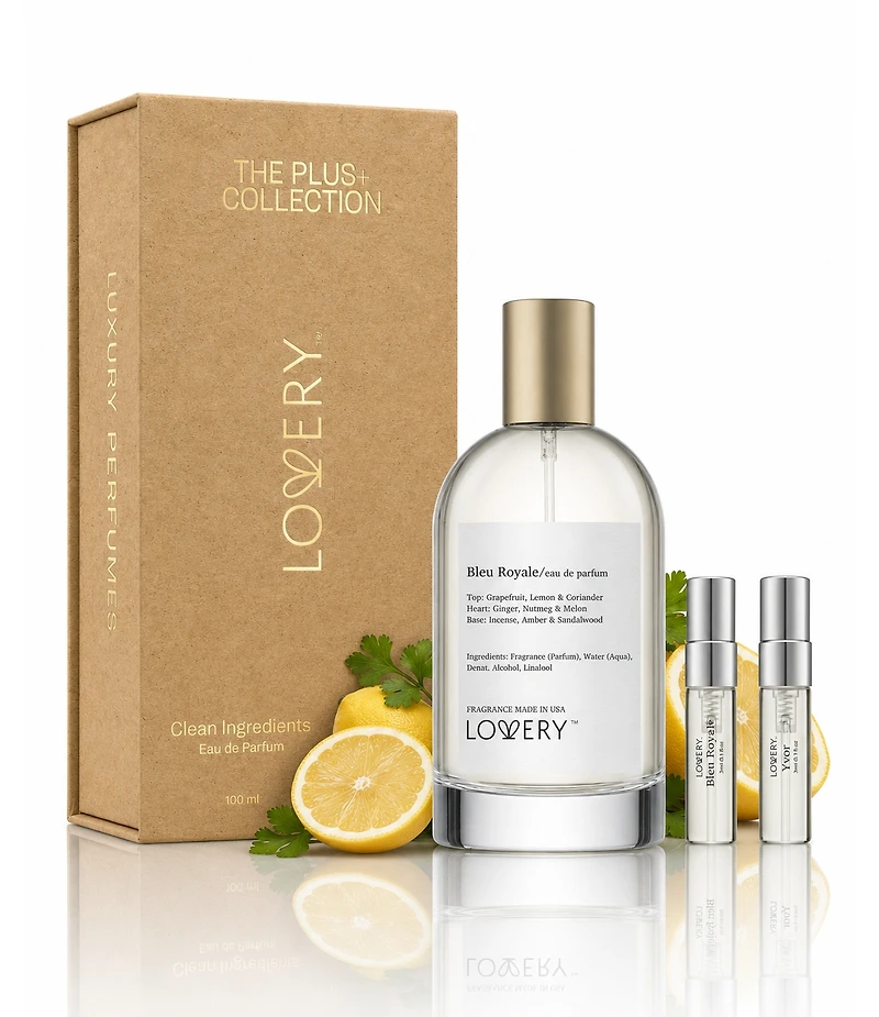 LoveryPlus Bleu Royale Eau de Parfum 2pc Gift Set - 3.4fl oz Mens Perfume Gift Set, Citrus and Woods Fragrance Spray