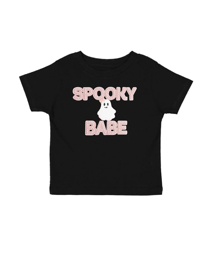 Sweet Wink Little Girls Spooky Babe Patch Halloween Short Sleeve T-Shirt