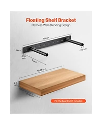 Sugift 16 Inch Hidden Floating Shelf Brackets 2 Pack with 150 Pound Capacity Per Bracket