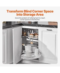 Sugift 2 Tier Swing Out Blind Corner Cabinet Organizer for 36 In Cabinets Right Opening