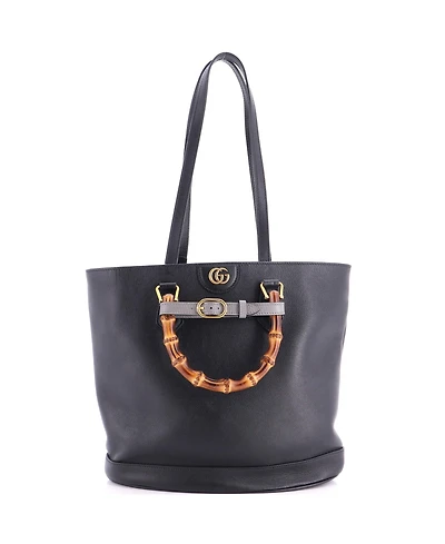 Pre-Owned Gucci Medium Diana Bamboo Handle Round Tote Leather