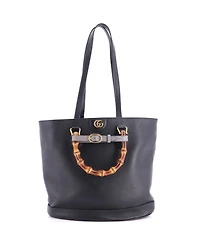 Pre-Owned Gucci Medium Diana Bamboo Handle Round Tote Leather