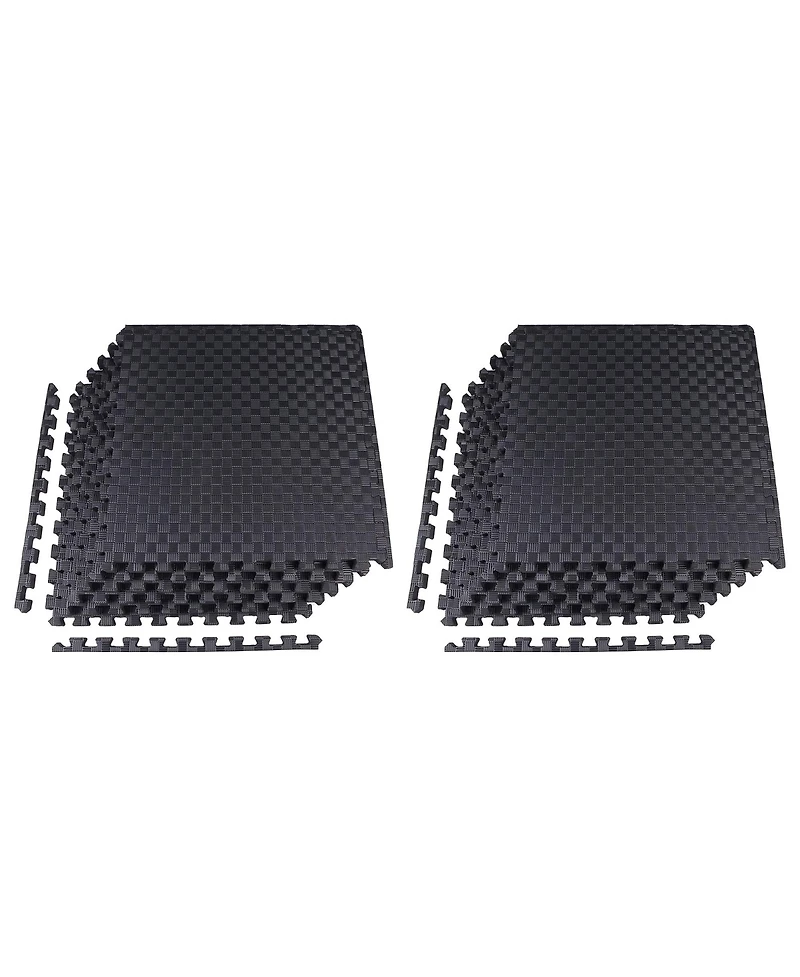 BalanceFrom Fitness Foam Interlocking Exercise Floor Mat, 24 SqFt, Black 2 Pack