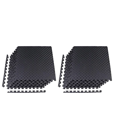 BalanceFrom Fitness Foam Interlocking Exercise Floor Mat, 24 SqFt, Black 2 Pack