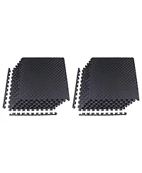 BalanceFrom Fitness Foam Interlocking Exercise Floor Mat, 24 SqFt, Black 2 Pack