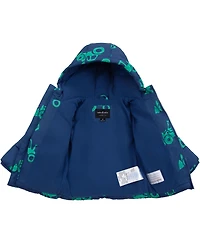 Rokka&Rolla Toddler Boys Hudson Tractor Print Fleece Lined Puffer Jacket