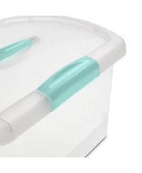 Sterilite 6 Pack Stackable Storage Bin, Latch Lid, Medium Nesting ShowOff, Clear