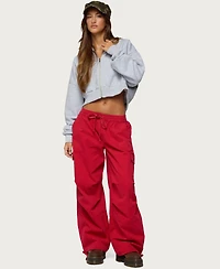 Edikted Women's Paskal Twill Baggy Parachute Pants